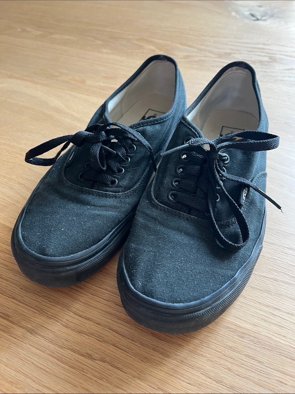 Classic Black Canvas Authentic Vans Sneakers Men's